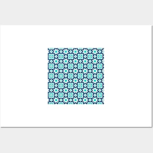 Blue abstract pattern background Posters and Art